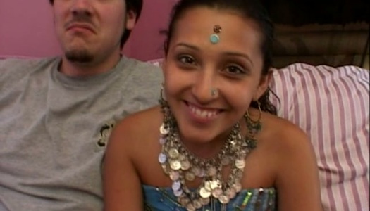 Skinny and horny Indian babe Kareenah sucking two dicks porn pics