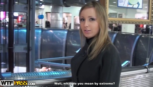 Skanky blonde babe fucks a guy in a store porn pics