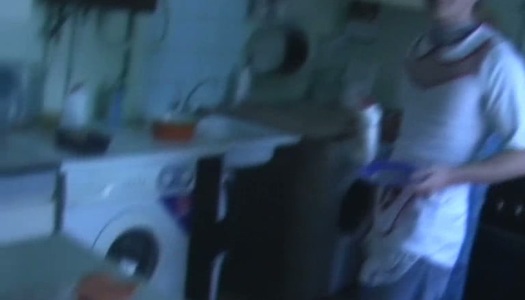 Russian dude runs around the house in women's dress porn pics