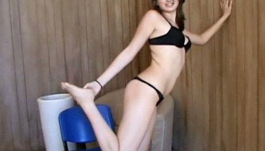 Slutty brunette newcomer Pellenia shows her shaved twat porn pics