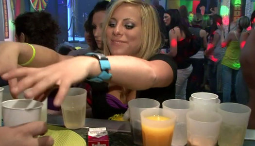 Pallid horny and wondrous bitches have casual tough sex at the party porn pics