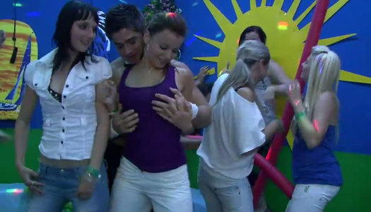 Clubbing whorish bitches go mad about orgy party right in the club porn pics