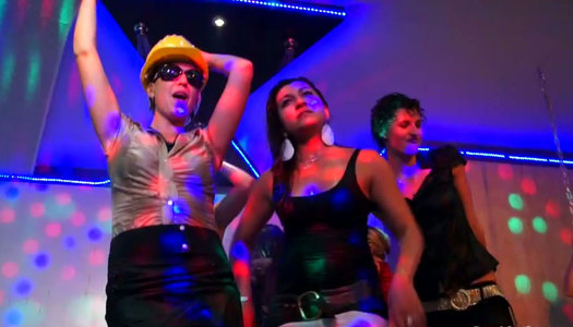 Naughty and wet bitches go wild on the club stage porn pics