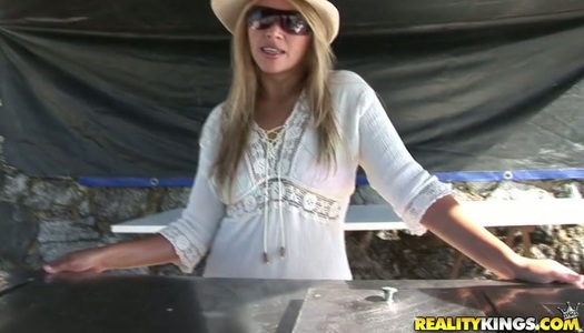 Kinky tanned blondie gonna seduce a man for a casual sex near the pool porn pics