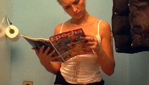 Horny wanker Pavlina rubs her pussy and sucks a dick in the glory hole porn pics