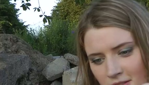 Dirty Russian chick gets messy facial outdoor porn pics