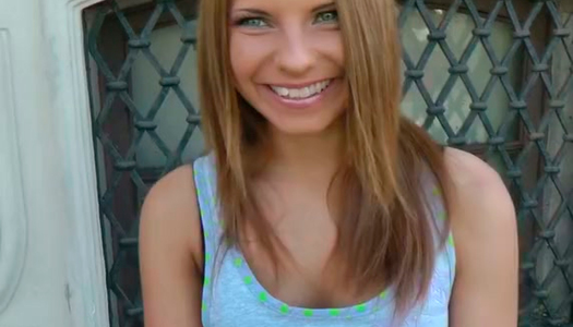 Beautiful teen with charming eyes gives deepthroat blowjob porn pics