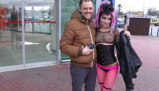 Freaky punk is rammed doggy style in a car porn pics