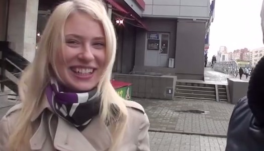 Picked up street slut sucks two big cocks porn pics