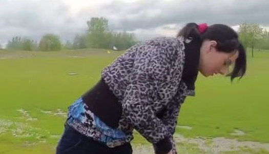 Whorish amateur pallid gal bends over the wooden bench to be fucked from behind porn pics