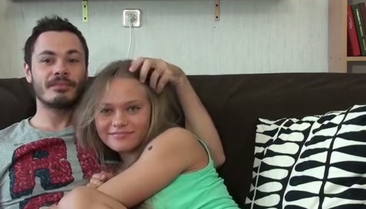 Voracious blondie covers her tits with cream and gets her pussy tickled porn pics