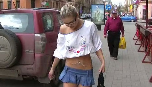 Slutty blond gal seduces a dude and desires to be screwed from behind porn pics