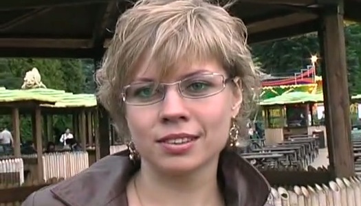 Perverted light haired nympho in glasses wins a chance to be fucked doggy porn pics