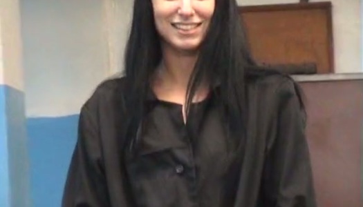 Horn-mad amateur brunette gets fucked from behind in one of the college rooms porn pics