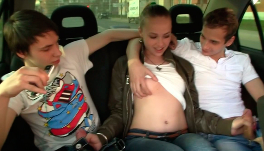 Slutty blonde teen is so easily seduced for amateur gangbang porn pics