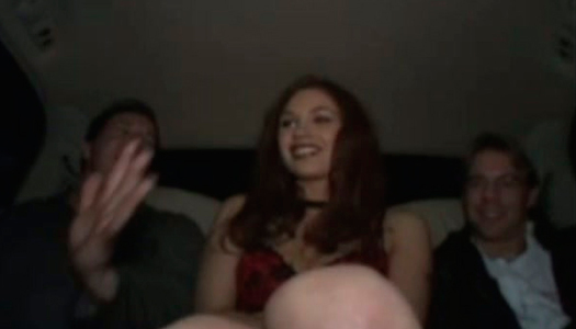 Rapacious brunette hussy hooks up with two horny daddies for steamy MMF sex porn pics