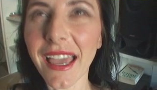 Busty ugly pale whore kneels down to provide a lucky dude with a blowjob porn pics