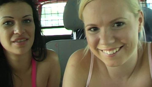 Two teeny chicks are ready for casual sex right at the gas station porn pics