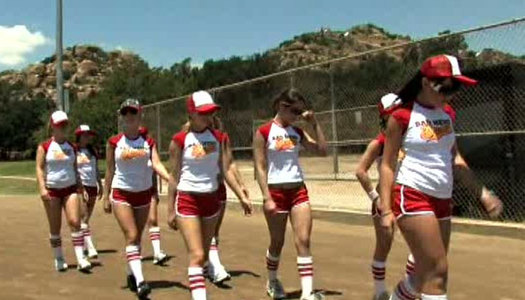 Female baseball team working out outdoor wearing sexy uniform porn pics
