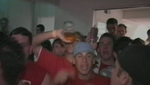 Tipsy blond coed rides a stiff dick for orgasm at the college party porn pics