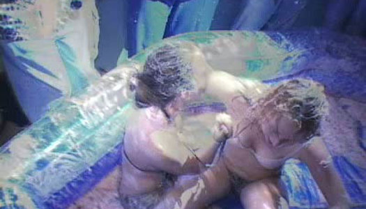 Kinky rapacious booty girls fight in the foamy ring at the college party porn pics