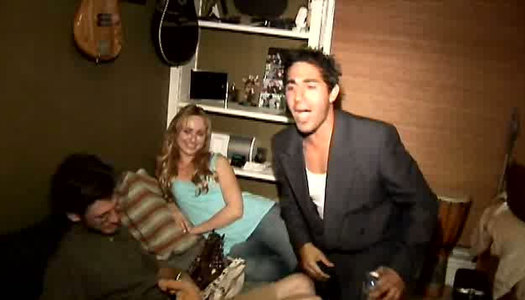 Blonde cutie is dancing on laps and kissing passionately porn pics