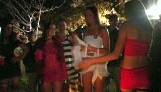 College fuck fest with sexy girls wearing short skirts porn pics