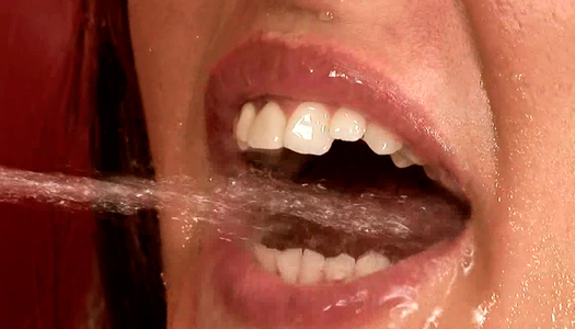 Lascivious brunette babe gets her mouth filled with pee after anal fuck porn pics