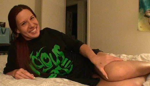 Brown haired wench pleases her juicy pussy with sex toy porn pics