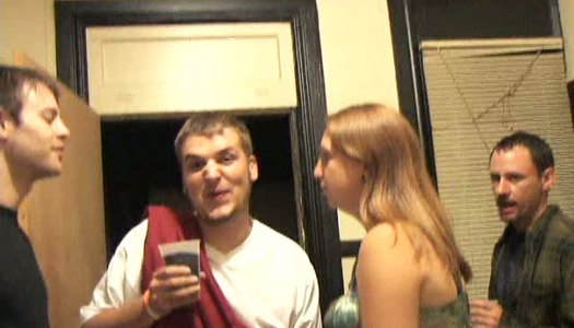 Spoiled blond haired chick rides a stiff dick at the steamy college party porn pics