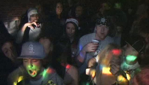 Steamy curvy college chics dance seductively in lingerie during wild student party porn pics