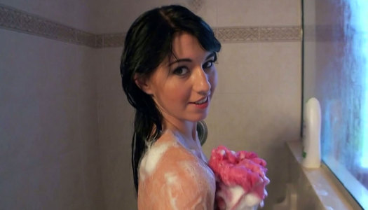 Sultry dark head babe takes shower before getting dirty in the bed porn pics