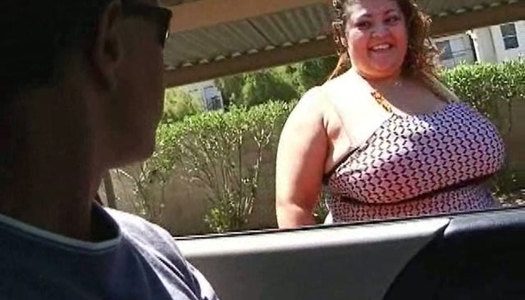 Smiley SSBBW hoe flashes her giant natural boobs in kinky porn clip porn pics