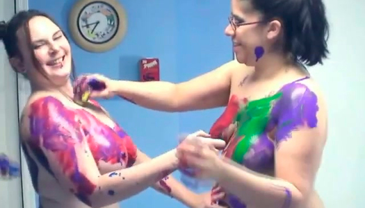 Naughty drunk girlfriends are going wild and getting messy porn pics