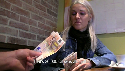 Sexy amateur girl agrees to give a head in the toilet for money porn pics