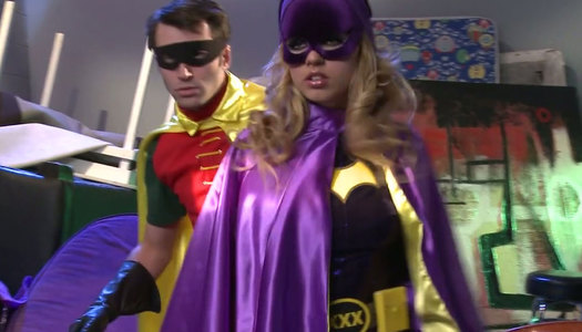 Funny cosplay turns into kinky FFM threesome fuck video porn pics