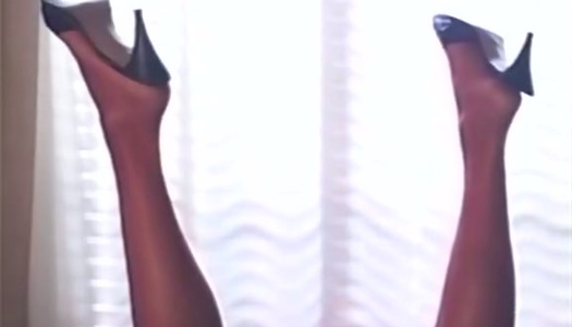 Lustful blonde slut in high heels gets fucked in missionary position porn pics