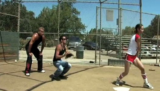 Horny trainer hopes to fuck one of his chicks after nice baseball game porn pics