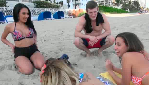 Whorish babes are gonna be hardcore poked on sandy beach porn pics