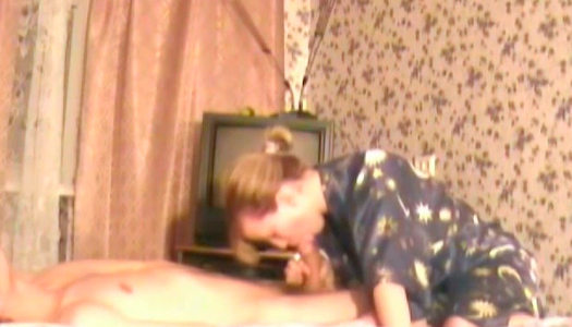 Blond haired slutty wifey performs her hungry hubby nice blowjob porn pics