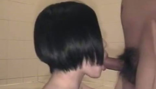 Lean Korean teen gets her hairy pussy fucked doggystyle in bathroom porn pics