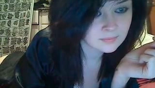 Raven haired emo bitch in sexy stocking shows off her hot tits porn pics