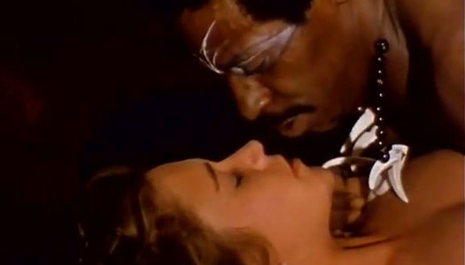 Horny black tribe man fucks white woman missionary style porn pics