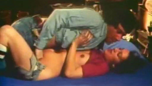 Horny retro brunette gets fucked hard by three insatiable studs porn pics