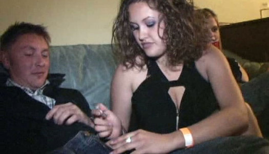 Busty brunette tramp measures how long the cock she is gonna suck is porn pics