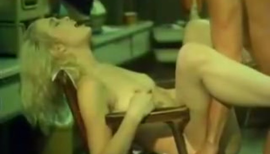 Torrid blond haired chick gets fucked in mish pose on chair porn pics