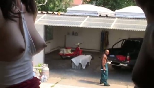 Charming busty brunette gets her juicy pussy rubbed and sucks hot BBC porn pics