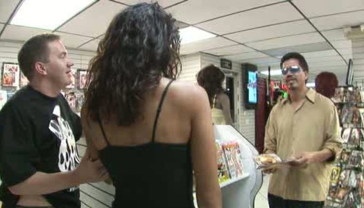 Exotic babe Carmella Santiago is in the store ready for action porn pics