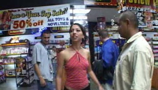 Skinny suntanned whore Amanda is finally arriving to the store porn pics