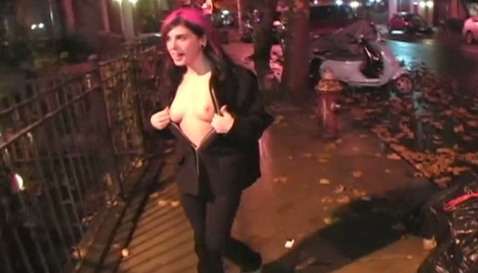 Lustful emo chick Joanna angel shows her boobs for a piece of pizza porn pics